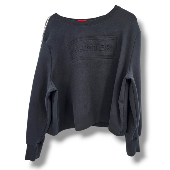 Hunter X Target Women's Plush Cropped Embossed Striped Sleeve Sweatshirt Size 3X - Picture 1 of 9